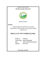 Đánh giá hiệu quả kinh tế của cây quýt trên địa bàn xã Quang Thuận  huyện Bạch Thông  tỉnh Bắc Kạn (Khóa luận tốt nghiệp)
