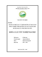 Đánh giá hiệu quả và định hướng sử dụng đất nông nghiệp theo hướng sản xuất hàng hóa huyện Đại Từ  tỉnh Thái Nguyên (Khóa luận tốt nghiệp)