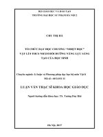 Tổ chức dạy học chương nhiệt học vật lí 8 THCS nhằm bồi dưỡng năng lực học sáng tạo của học sinh
