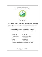 Thực trạng và giải pháp phát triển kinh tế nông hộ tại xã Quân Bình  huyện Bạch Thông  tỉnh Bắc Kạn (Khóa luận tốt nghiệp)