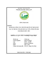 Đánh giá công tác chuyển quyền sử dụng đất tại xã Trung Tâm  huyện Lục Yên  tỉnh Yên Bái giai đoạn 2010  2013 (Khóa luận tốt nghiệp)