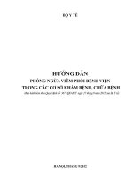 HƢỚNG DẪN PHÒNG NGỪA VIÊM PHỔI BỆNH VIỆN TRONG CÁC CƠ SỞ KHÁM BỆNH, CHỮA BỆNH