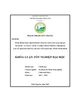 Tình hình mắc bệnh phân trắng lợn con giai đoạn sơ sinh  21 ngày tuổi và biện pháp phòng trị bệnh tại xã Khánh Trung  huyện Yên Khánh  tỉnh Ninh Bình (Khóa luận tốt nghiệp)