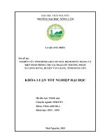 Nghiên cứu tình hình lợn con mắc bệnh phân trắng và biện pháp phòng trị tại trại lợn thương phẩm xã Long Hưng  huyện Văn Giang  tỉnh Hưng Yên (Khóa luận tốt nghiệp)