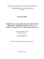 Nghiên cứu đa dạng sinh học vùng biển ven bờ Thái Thụy  Thái Bình và những áp lực từ kinh tế  xã hội để có các hoạt động bảo tồn (Luận văn thạc sĩ)