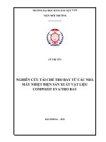 NGHIÊN cứu tái CHẾ TRO BAY từ các NHÀ máy NHIỆT điện sản XUẤT vật LIỆU COMPOZIT EVATRO BAY 