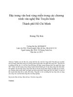 Đặc trưng văn hoá vùng miền trong các chương trình văn nghệ Đài Truyền hình Thành phố Hồ Chí Minh