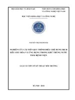 Nghiên cứu cải tiến quy trình điều chế dung dịch siêu oxy hóa và ứng dụng trong khử trùng nước thải bệnh viện (Luận án tiến sĩ)