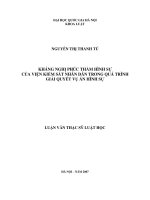 Kháng nghị phúc thẩm hình sự của Viện kiểm sát nhân dân trong quá trình giải quyết vụ án hình sự