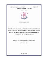 Nghiên cứu lâm sàng, cận lâm sàng và nhận xét giá trị các phương pháp chẩn đoán TDMP do lao từ tháng 10 2013 đến tháng 9 2014 tại khoa hô hấp bệnh viện bạch mai 