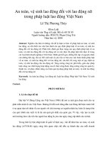 An toàn, vệ sinh lao động đối với lao động nữ trong pháp luật lao động Việt Nam