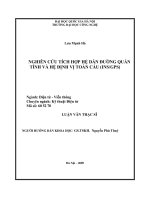 Nghiên cứu tích hợp hệ dẫn đường quán tính và hệ định vị toàn cầu (INS GPS)