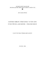 Gốm men trắng văn in ở di tích Lam Kinh - Thanh Hoá