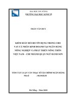 Kiểm soát rủi ro tín dụng trong cho vay cá nhân kinh doanh tại ngân hàng nông nghiệp và phát triển nông thôn việt nam   chi nhánh quận ngũ hành sơn (tt) 