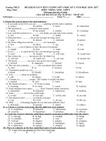 Đề thi giữa HKI Anh 9 Thí điểm