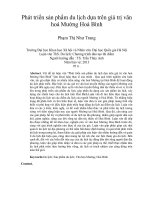 Phát triển sản phẩm du lịch dựa trên giá trị văn hoá Mường Hoà Bình