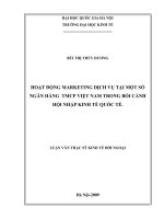 Hoạt động makerting dịch vụ tại một số ngân hàng thương mại cổ phần Việt Nam trong bối cảnh hội nhập kinh tế quốc tế