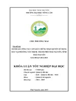 Đánh giá công tác cấp Giấy chứng nhận quyền sử dụng đất tại phường Tân Thịnh – Thành phố Thái Nguyên  Tỉnh Thái Nguyên giai đoạn 2012 2014 (Khóa luận tốt nghiệp)