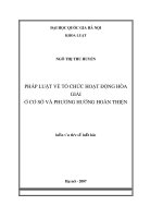 Pháp luật về tổ chức hoạt động hòa giải ở cơ sở và phương hướng hoàn thiện