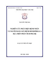 Nghiên cứu phát hiện bệnh nhân và người mang gen hemophilia A dựa trên phân tích phả hệ (Luận án tiến sĩ)