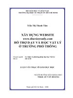 XÂY DỰNG WEBSITE www thuvienvatly com hỗ TRỢ d ạy và h ọc vật lý ở TRƯỜNG PHỔ THÔNG 