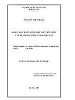 Nâng cao chất lượng đội ngũ viên chức y tế dự phòng ở Việt Nam hiện nay