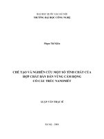 Chế tạo và nghiên cứu một số tính chất của hợp chất bán dẫn vùng cấm rộng có cấu trúc Nanomét