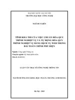 Tính khả thi của việc chuẩn hóa quy trình nghiệp vụ và tự động hóa bằng dịch vụ web trong bài toán Chính phủ điện tử