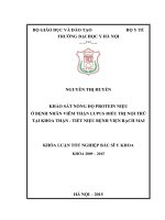 Khảo sát nồng độ protein niệu ở bệnh nhân viêm thận lupus diều trị nội trú tại khoa thận tiết niệu BV bạch mai 