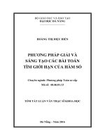 Phương pháp giải và sáng tạo các bài toán tìm giới hạn của hàm số tt 
