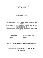 Các giải pháp quản lý nhằm tăng cường xã hội hóa sự nghiệp giáo dục trong trường phổ thông trung học cơ sở ở quận Thanh Xuân Thành phố Hà Nội giai đoạn hiện nay