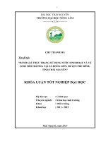 Đánh giá thực trạng sử dụng nước sinh hoạt và vệ sinh môi trường tại xã Đồng Liên  huyện Phú Bình  tỉnh Thái Nguyên (Khóa luận tốt nghiệp)