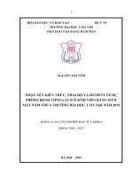 Nhận xét kiến thức thái độ và hành vi về dự phòng bệnh viêm gan b ở sinh viên răng hàm mặt năm thứ 6 trường đại học y hà nội 