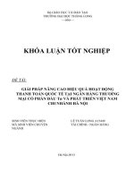 Giải pháp nâng cao hiệu quả hoạt động thanh toán quốc tế tại ngân hàng thương mại cổ phần đầu tư và phát triển việt nam chi nhánh hà nội