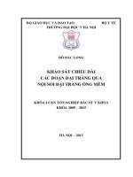 Khảo sát chiều dài các đoạn đại tràng qua nội soi đại tràng ống mềm 