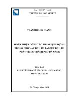Hoàn thiện công tác thẩm định dự án trong cho vay đầu tư tại quỹ đầu tư phát triển thành phố đà nẵng (tt) 