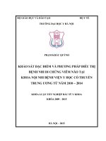 Khảo sát đặc điểm và phương pháp điều trị bệnh nhi di chứng viêm não tại khoa nội nhi BV y học cổ truyền TW từ năm 2010 2014 