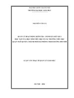 Quản lý hoạt động kiểm tra - đánh giá kết quả học tập của học sinh tiểu học ở các trường tiểu học quận Ngô Quyền, thành phố Hải Phòng theo hướng đổi mới
