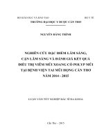 NGHIÊN CỨU ĐẶC ĐIỂM LÂM SÀNG, CẬN LÂM SÀNG VÀ ĐÁNH GIÁ HIỆU QUẢ ĐIỀU TRỊ VIÊM MŨI XOANG CÓ POLYP MŨI TẠI BỆNH VIỆN TAI MŨI HỌNG CẦN THƠ