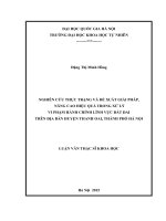 Nghiên cứu thực trạng và đề xuất giải pháp nâng cao hiệu quả trong xử lý vi phạm hành chính lĩnh vực đất đai trên địa bàn huyện Thanh Oai, thành phố Hà Nội