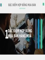 Luật kinh doanh  đặc điểm hợp đồng mua bán hàng hóa