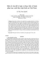 Một số vấn đề lý luận và thực tiễn về hình phạt trục xuất theo luật hình sự Việt Nam