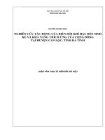 Nghiên cứu tác động của Biến đổi khí hậu đến sinh kế và khả năng thích ứng của cộng đồng tại huyện Can Lộc, tỉnh Hà Tĩnh