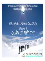Quản Lý Dành Cho Kỹ Sư  QUẢN LÝ TIẾP THỊ