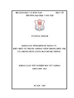 Khảo sát tình hình sử dụng và hiểu biết về thuốc chống viêm trong điều trị của bệnh nhân lupus ban đỏ hệ thống 