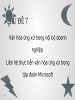 Văn hóa ứng xử trong nội bộ doanh nghiệp liên hệ thực tiễn văn hóa ứng xử trong tập đoàn microsoft