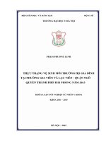 Thực trạng vệ sinh môi trường hộ gia đinh tại phường gia viên và lạc viên  quận ngô quyền TP hải phòng năm 2013