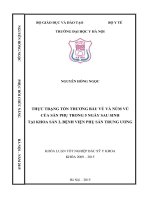 Thực trạng tổn thương bầu vú và núm vú vủa sản phụ trong 5 ngày sau sinh tại khoa sản 2, BV phụ sản TW 