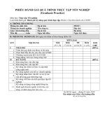 PHIẾU ĐÁNH GIÁ THỰC TẬP NHÀ MÁY