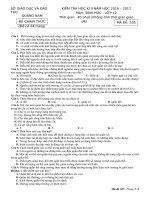 KIỂM TRA HK 2 lớp 12 môn SINH năm 2016   2017 đề  (5) 